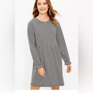 LOFT Black and White Houndstooth Swing Dress